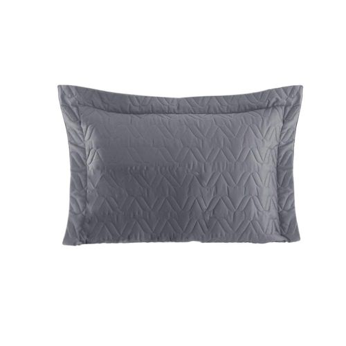 Porta travesseiro Kacyumara Tinto Satineé 300 fios 50cmx70cm chumbo/grafite