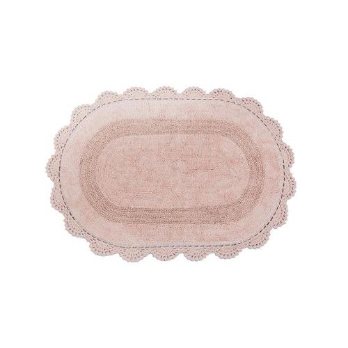 Tapete Oval Kacyumara Crochê 100% Algodão 60cmx90cm Rose Tapete Oval Kacyumara Crochê 100% Algodão 60cmx90cm Rose