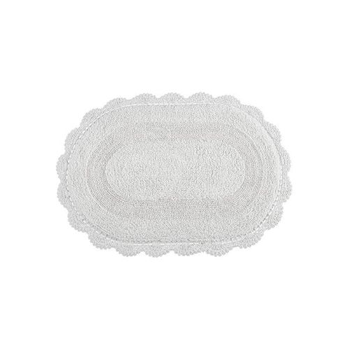 Tapete Oval Kacyumara Crochê 100% Algodão 50cmx80cm Branco