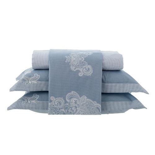 Jogo de lençol Sevilha Kacyumara Vida Bela 200 fios Casal Estampado