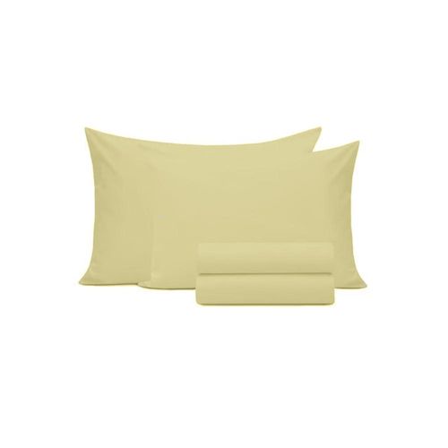 Jogo de lençol duplo com elástico Domani DMI King Amarelo Ocre 100% algodão Jogo de lençol duplo com elástico Domani DMI King Amarelo Ocre 100% algodão