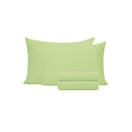 Jogo de lençol duplo com elástico Domani DMI Casal Verde Limão 100% algodão