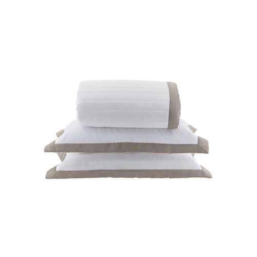Colcha Stripes Kacyumara Satineé 300 fios King 2,80mx2,60m Branco/Fend Colcha Stripes Kacyumara Satineé 300 fios King 2,80mx2,60m Branco/Fend