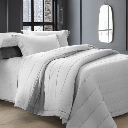 Colcha Kacyumara Fio Tinto Chambret 200 fios 1,80mx2,40m Solteiro Silver Colcha Kacyumara Fio Tinto Chambret 200 fios 1,80mx2,40m Solteiro Silver