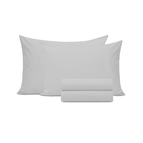 Jogo de lençol duplo com elástico Domani DMI queen branca 100% algodão