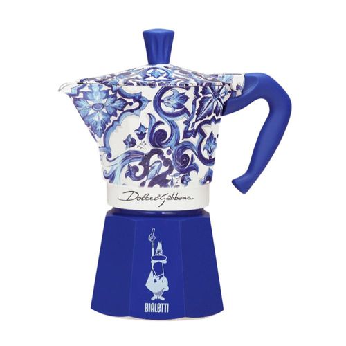 Cafeteira Italiana Bialetti Moka Express 6 Xícaras: Edição Especial Dolce & Gabbana Blu Mediterraneo Cafeteira Italiana Bialetti Moka Express 6 Xícaras: Edição Especial Dolce & Gabbana Blu Mediterraneo