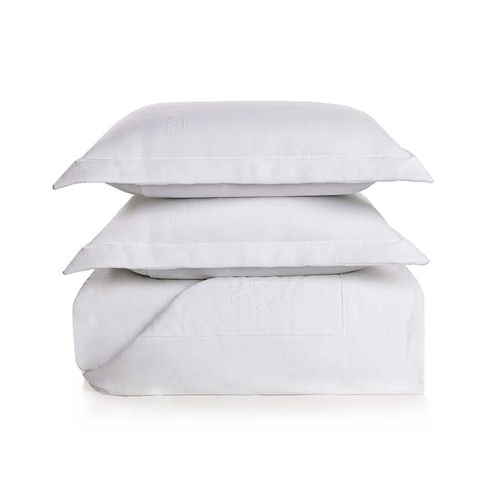 Colcha Portuguesa com Porta-Travesseiro King 100% Algodão Trussardi Pitti 310x280cm Branco