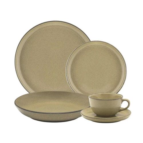 Jogo de Jantar e Chá Oxford Flat Ocre 30 Peças