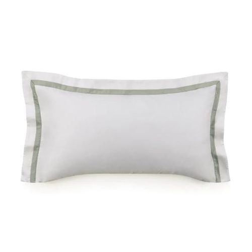 Fronha Trussardi  Vercelli 300 fios 50cmx90cm Branco/Pistacchio