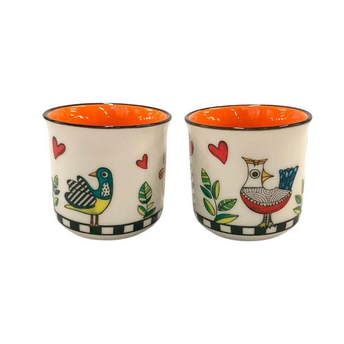 Jogo com 2 Copos para Espresso em Porcelana Egan Italy Cocorico Laranja 90ml: Energia e Estilo em Dose Dupla
