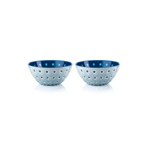 Jogo de bowls em acrílico Guzzini Le Murrine 2 peças 12cm azul claro com azul mediterrâneo